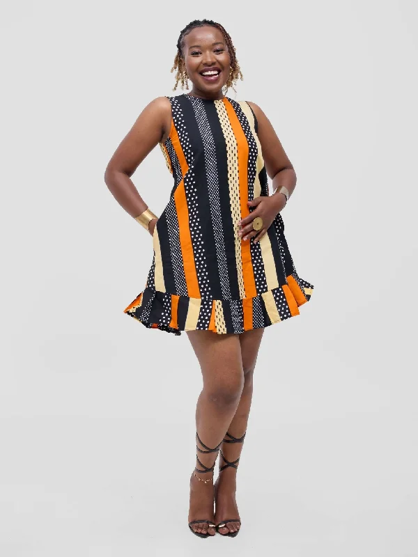 Mini dresses with button - down fronts Lokali Dala Shift Dress - Orange