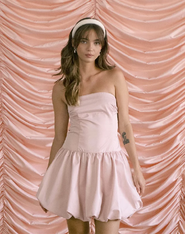 Ruffled mini dresses for a romantic touch Krayofa Puffball Mini Dress in Baby Pink