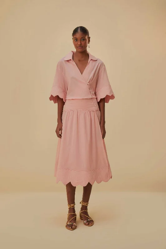Midi dresses with halter necks for a stylish and comfortable option Light Pink Heart Detailed Midi Dress