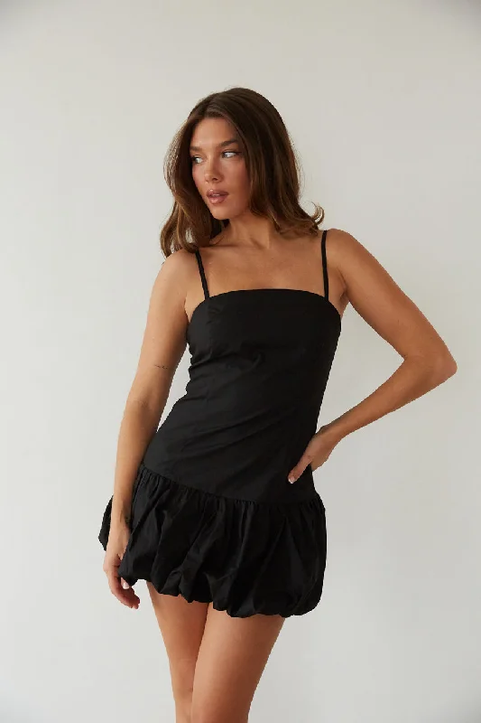 Mini dresses with pom - pom trims for a playful feel Blakely Bubble Mini Dress