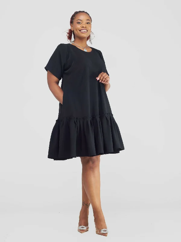 Mini dresses with polka dot patterns Mina Shift Dress - Black