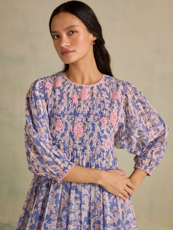 Sheath midi dresses with beaded embellishments for a formal occasion Bluebell Smock Dress Sheath midi dresses with beaded embellishments for a formal occasion Bluebell Smock Dress