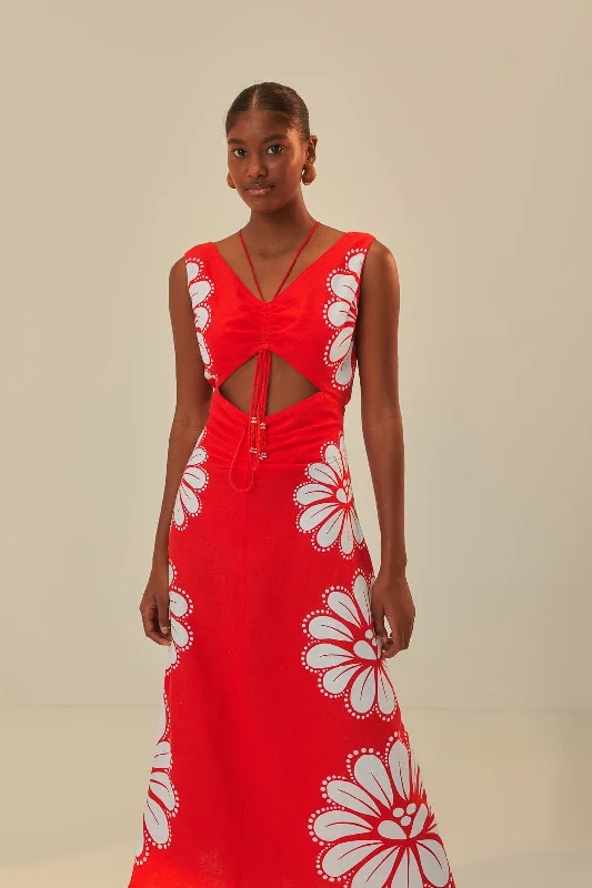 Midi dresses with ribbed textures for a unique and tactile appearance Red Ainika Shell LENZING™ ECOVERO™ Euroflax™ Midi Dress Midi dresses with ribbed textures for a unique and tactile appearance Red Ainika Shell LENZING™ ECOVERO™ Euroflax™ Midi Dress