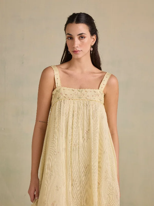 Midi dresses with ruched bodices for a feminine and fitted feel Petal Veil Strap Dress