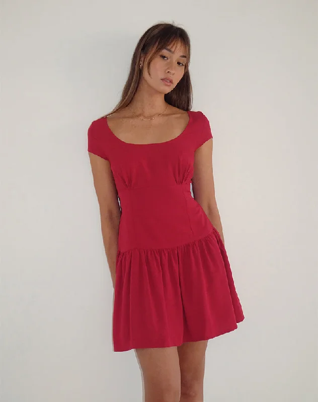 Velvet mini dresses for autumn weddings Ohayo Mini Dress in Adrenaline Red