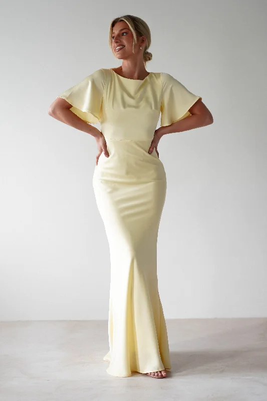 Plaid midi dresses for a fall - themed family gathering Olivia Soft Matte Satin Maxi Dress | Yellow Plaid midi dresses for a fall - themed family gathering Olivia Soft Matte Satin Maxi Dress | Yellow