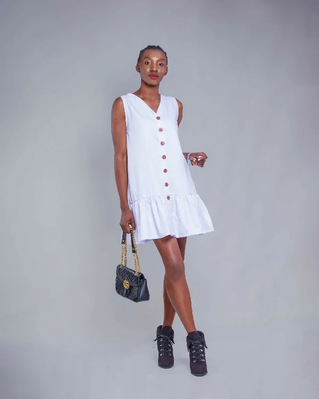 Metallic mini dresses for a glamorous event Da'Joy Fashions Zosma Dress - White