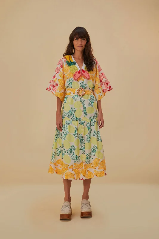 Midi dresses with fringe details for a fun and energetic style Off-White Tropical Fruits Midi Dress Midi dresses with fringe details for a fun and energetic style Off-White Tropical Fruits Midi Dress