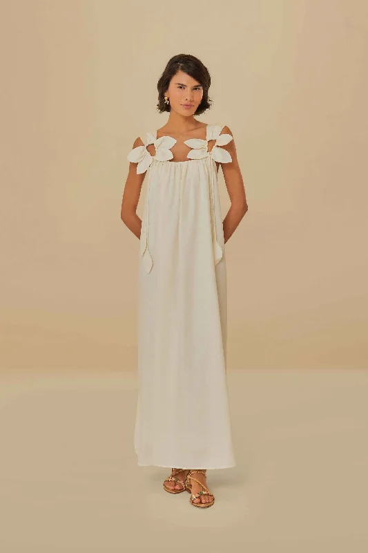 Midi dresses with keyhole backs for a flirty and unexpected detail White Floral Details Lenzing™ Ecovero™ Euroflax™ Midi Dress Midi dresses with keyhole backs for a flirty and unexpected detail White Floral Details Lenzing™ Ecovero™ Euroflax™ Midi Dress
