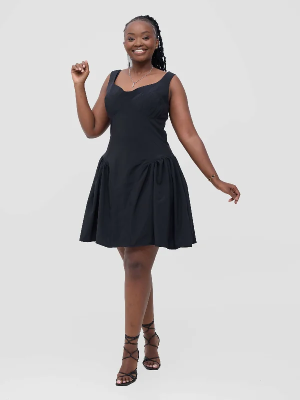 Satin mini dresses for a luxurious feel Rio Dress - Black