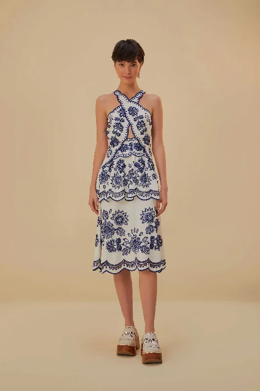Midi dresses with side slits for a sexy and elegant appearance Off-White Richelieu Lenzing™ Ecovero™ Euroflax™ Midi Dress