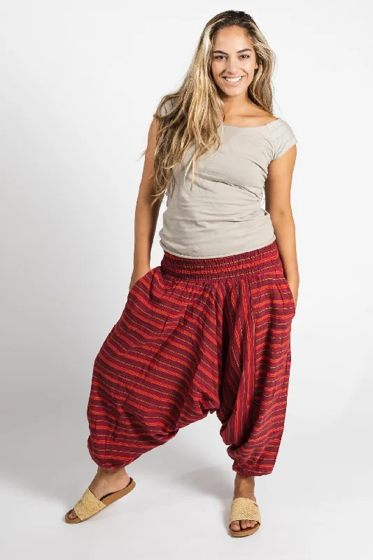 Plus Size Women's Metallic - Finish Joggers for a Stylish LoungeLow Crotch Pants - Striped Plus Size Women's Metallic - Finish Joggers for a Stylish LoungeLow Crotch Pants - Striped