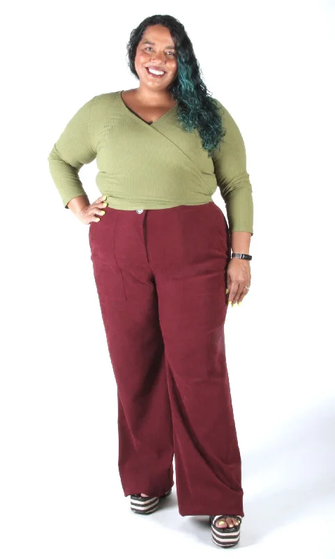 Flare Leg Women's Satin Trousers for a Glamorous Night OutBloodfool Pant - Bramble