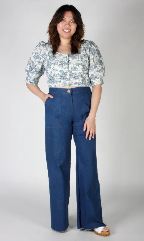 Plus Size Women's Cargo Pants with Multiple Pockets for HikingBloodfool Pant - Denim