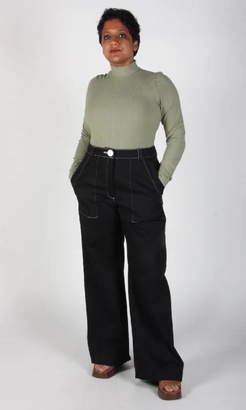 Plus Size Women's Cargo Pants with Multiple Pockets for HikingBonxie Pant - Black