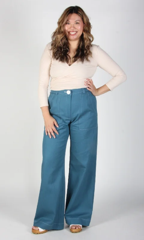 Cropped Women's Corduroy Pants in Autumn ColorsBonxie Pant - Garage Blue