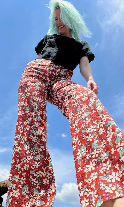 Palazzo Style Women's Printed Trousers in Bohemian PatternsMarlin Pant - Wild Currant Palazzo Style Women's Printed Trousers in Bohemian PatternsMarlin Pant - Wild Currant