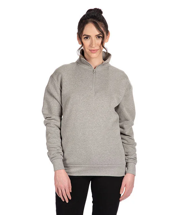 Women's zip - up sweatshirt in pastel blue for a soft and stylish outfit9643 - Next Level Unisex Fleece Quarter-Zip | Heather Grey Women's zip - up sweatshirt in pastel blue for a soft and stylish outfit9643 - Next Level Unisex Fleece Quarter-Zip | Heather Grey