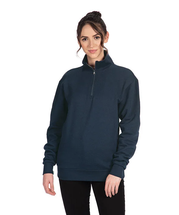 Women's oversized cropped hoodie with drawstrings for a trendy look9643 - Next Level Unisex Fleece Quarter-Zip | Midnight Navy Women's oversized cropped hoodie with drawstrings for a trendy look9643 - Next Level Unisex Fleece Quarter-Zip | Midnight Navy
