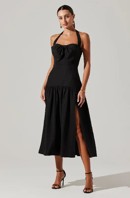 Sleeveless Women Dress in Bright Colors for Summer PartiesAdara Halter Midi Dress