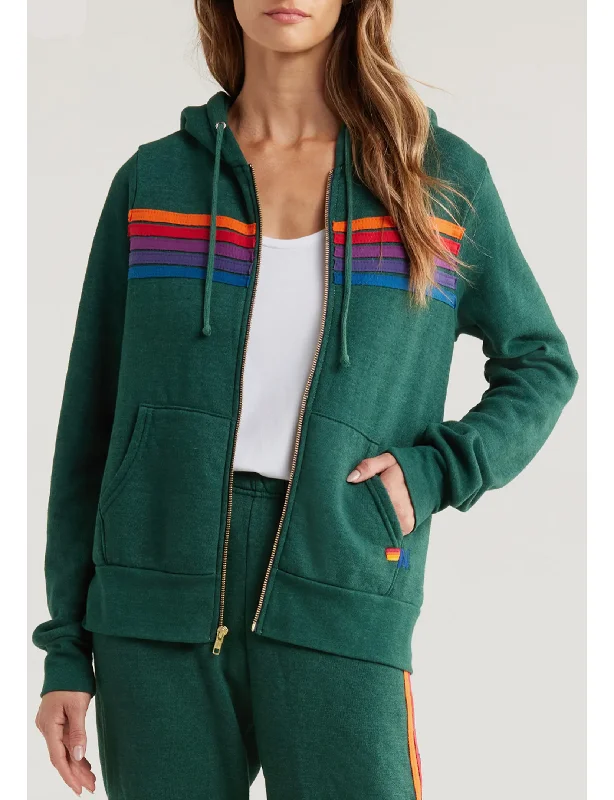 Women's pullover hoodie with a side slit for a modern and relaxed fit5 Stripe Zip Hoodie, Forest/Purple Orange Women's pullover hoodie with a side slit for a modern and relaxed fit5 Stripe Zip Hoodie, Forest/Purple Orange