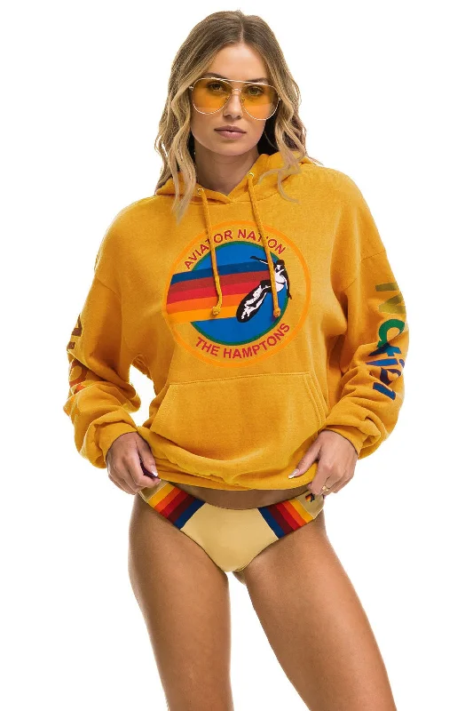 Women's zip - up sweatshirt in pastel blue for a soft and stylish outfitAVIATOR NATION HAMPTONS RELAXED PULLOVER HOODIE - GOLD Women's zip - up sweatshirt in pastel blue for a soft and stylish outfitAVIATOR NATION HAMPTONS RELAXED PULLOVER HOODIE - GOLD
