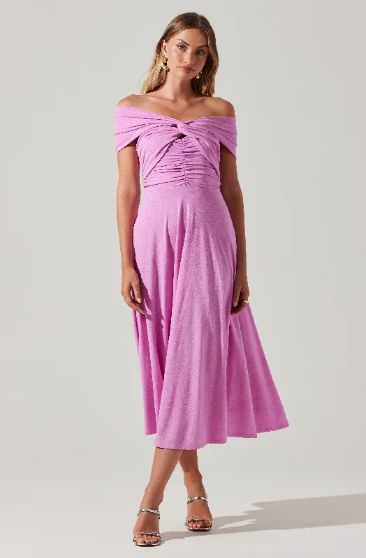 Ruffled Women Dress with Multiple Layers for a Playful and Girly StyleBalto Off Shoulder Midi Dress Ruffled Women Dress with Multiple Layers for a Playful and Girly StyleBalto Off Shoulder Midi Dress