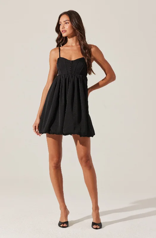 Empire Waist Women Dress to Accentuate the Bust and Conceal the WaistBustier Bubble Hem Mini Dress Empire Waist Women Dress to Accentuate the Bust and Conceal the WaistBustier Bubble Hem Mini Dress