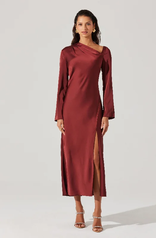 Halter Neck Women Dress to Show Off the Shoulders and NecklineCatriona Satin Maxi Dress Halter Neck Women Dress to Show Off the Shoulders and NecklineCatriona Satin Maxi Dress