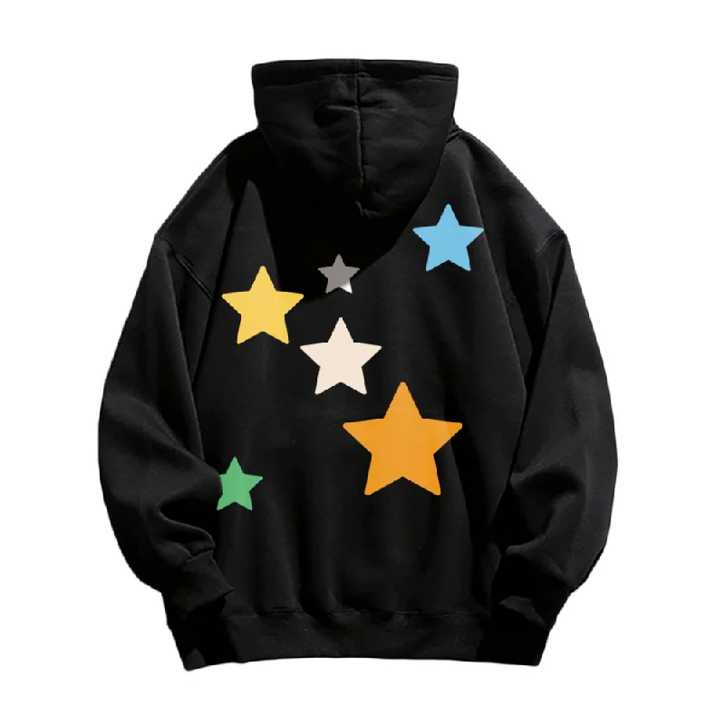 Women's tie - dye hoodie in bright colors for a retro and eye - catching styleColorful Stars Couple Cotton Hoodie Women's tie - dye hoodie in bright colors for a retro and eye - catching styleColorful Stars Couple Cotton Hoodie