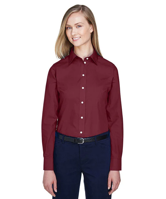 Women's pullover hoodie with a side slit for a modern and relaxed fitD620W - Devon & Jones Ladies Crown Woven Collection™ Solid Broadcloth Shirt | Burgundy Women's pullover hoodie with a side slit for a modern and relaxed fitD620W - Devon & Jones Ladies Crown Woven Collection™ Solid Broadcloth Shirt | Burgundy