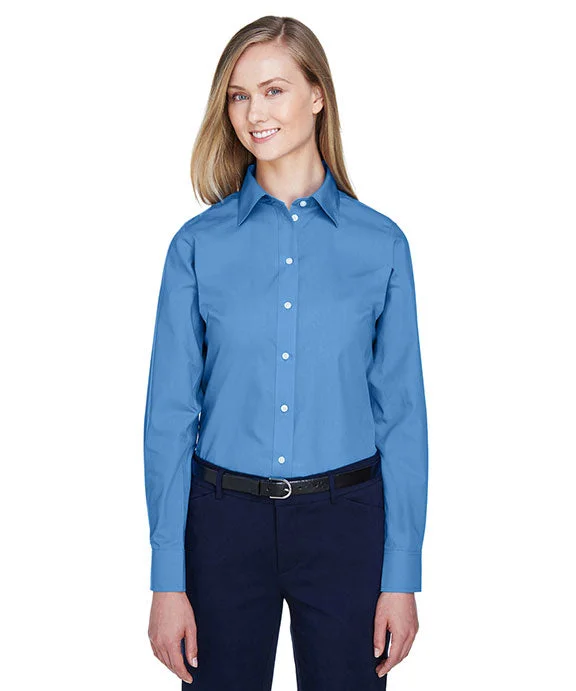 Women's crew - neck sweatshirt in a heather gray shade for a classic and versatile optionD620W - Devon & Jones Ladies Crown Woven Collection™ Solid Broadcloth Shirt | French Blue Women's crew - neck sweatshirt in a heather gray shade for a classic and versatile optionD620W - Devon & Jones Ladies Crown Woven Collection™ Solid Broadcloth Shirt | French Blue