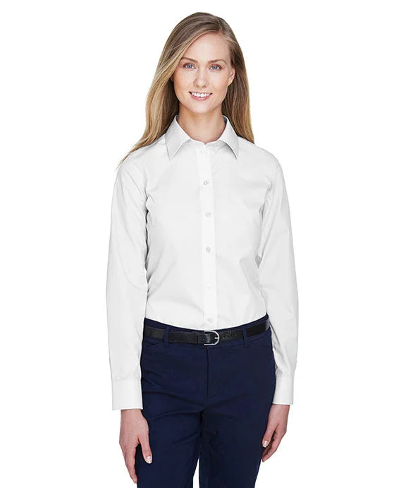 Women's long - sleeve cropped sweatshirt with ribbed cuffs for a snug fitD620W - Devon & Jones Ladies Crown Woven Collection™ Solid Broadcloth Shirt | White Women's long - sleeve cropped sweatshirt with ribbed cuffs for a snug fitD620W - Devon & Jones Ladies Crown Woven Collection™ Solid Broadcloth Shirt | White