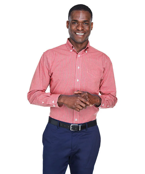 Women's color - block hoodie combining bold hues for a fashion - forward statementD640 - Devon & Jones Mens Crown Woven Collection™ Gingham Check Shirt | Red Women's color - block hoodie combining bold hues for a fashion - forward statementD640 - Devon & Jones Mens Crown Woven Collection™ Gingham Check Shirt | Red