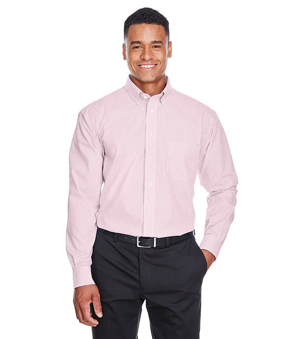 Women's sweatshirt with a mesh panel insert for breathability during workoutsD645 - Devon & Jones Mens Crown Woven Collection® Banker Stripe Shirt | Pink Women's sweatshirt with a mesh panel insert for breathability during workoutsD645 - Devon & Jones Mens Crown Woven Collection® Banker Stripe Shirt | Pink