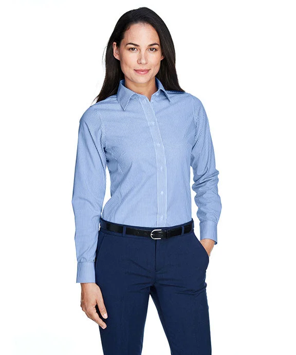 Women's graphic - printed sweatshirt featuring floral patterns for a feminine touchD645W - Devon & Jones Ladies Crown Woven Collection™ Banker Stripe Shirt | French Blue Women's graphic - printed sweatshirt featuring floral patterns for a feminine touchD645W - Devon & Jones Ladies Crown Woven Collection™ Banker Stripe Shirt | French Blue