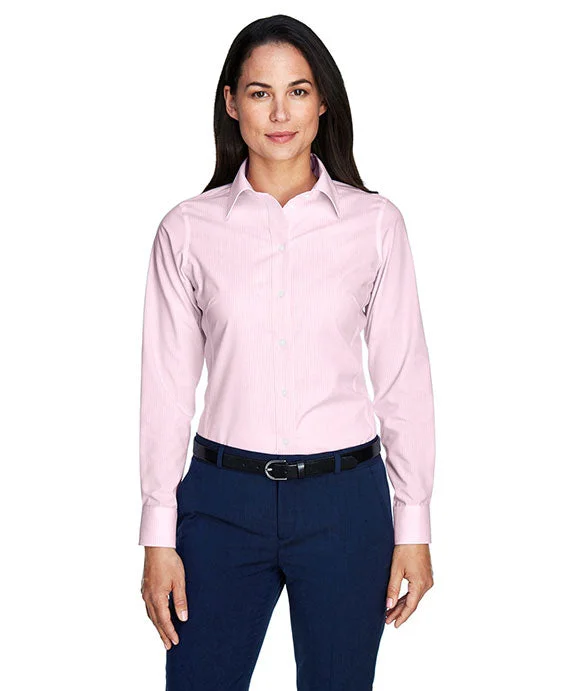 Women's zip - up sweatshirt in pastel blue for a soft and stylish outfitD645W - Devon & Jones Ladies Crown Woven Collection™ Banker Stripe Shirt | Pink Women's zip - up sweatshirt in pastel blue for a soft and stylish outfitD645W - Devon & Jones Ladies Crown Woven Collection™ Banker Stripe Shirt | Pink
