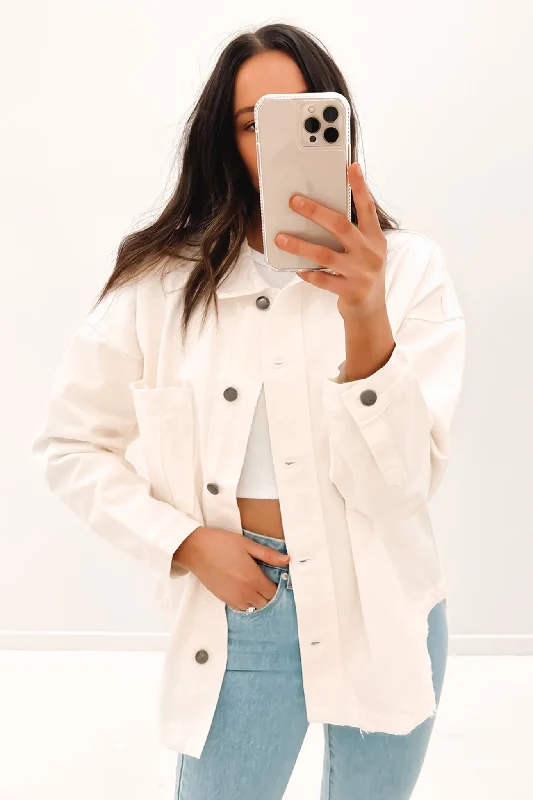 Women's shearling - lined suede jackets for ultimate warmth and luxuryDale Shacket Vintage White Women's shearling - lined suede jackets for ultimate warmth and luxuryDale Shacket Vintage White