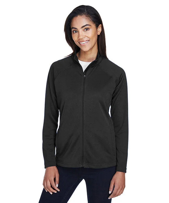 Women's color - block hoodie combining bold hues for a fashion - forward statementDG420W - Devon & Jones Ladies Stretch Tech-Shell® Compass Full-Zip | Black Women's color - block hoodie combining bold hues for a fashion - forward statementDG420W - Devon & Jones Ladies Stretch Tech-Shell® Compass Full-Zip | Black