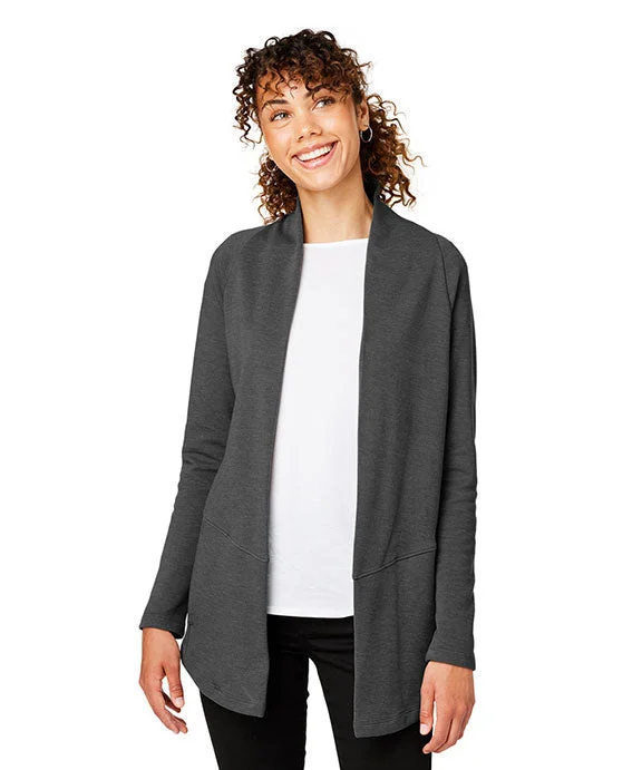 Women's zip - front sweatshirt with contrast stitching for a sporty aestheticDG481W - Devon & Jones New Classics® Ladies Charleston Cardigan | Black Melange Women's zip - front sweatshirt with contrast stitching for a sporty aestheticDG481W - Devon & Jones New Classics® Ladies Charleston Cardigan | Black Melange