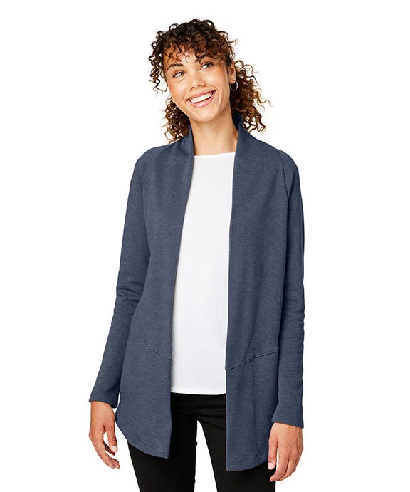 Women's sherpa - lined hoodie for extreme cold weather outdoor activitiesDG481W - Devon & Jones New Classics® Ladies Charleston Cardigan | Navy Melange Women's sherpa - lined hoodie for extreme cold weather outdoor activitiesDG481W - Devon & Jones New Classics® Ladies Charleston Cardigan | Navy Melange
