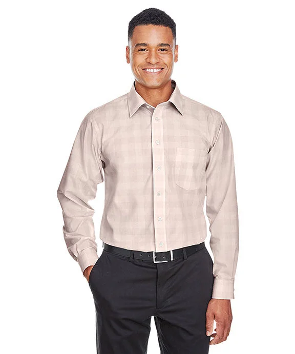 Women's quarter - zip sweatshirt made of organic cotton for eco - conscious fashionDG520 - Devon & Jones Mens Crown Woven Collection™ Glen Plaid Women's quarter - zip sweatshirt made of organic cotton for eco - conscious fashionDG520 - Devon & Jones Mens Crown Woven Collection™ Glen Plaid