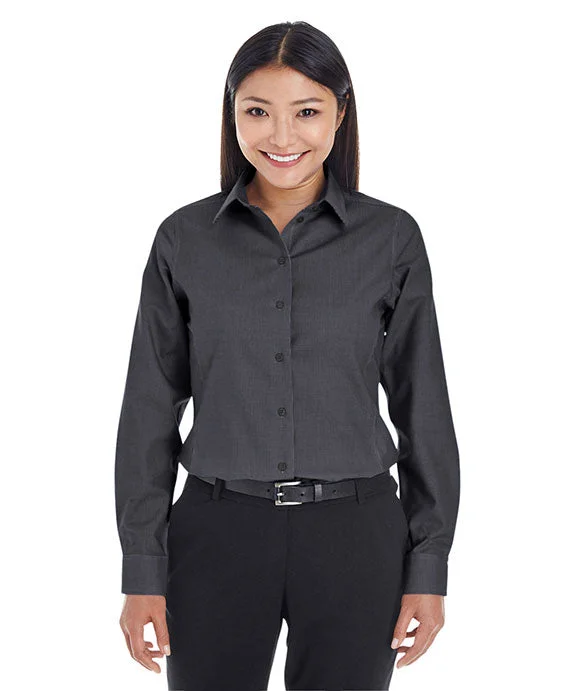 Women's fleece - lined hoodie with thumbholes for warmth in winterDG532W - Devon & Jones Ladies Crown Woven Collection™ Royal Dobby Shirt Women's fleece - lined hoodie with thumbholes for warmth in winterDG532W - Devon & Jones Ladies Crown Woven Collection™ Royal Dobby Shirt
