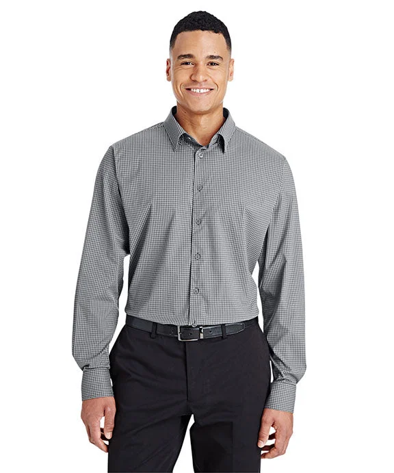 Women's tie - front hoodie in a lightweight fabric for summer layeringDG535 - Devon & Jones CrownLux Performance™ Mens Tonal Mini Check Shirt | Graphite Women's tie - front hoodie in a lightweight fabric for summer layeringDG535 - Devon & Jones CrownLux Performance™ Mens Tonal Mini Check Shirt | Graphite