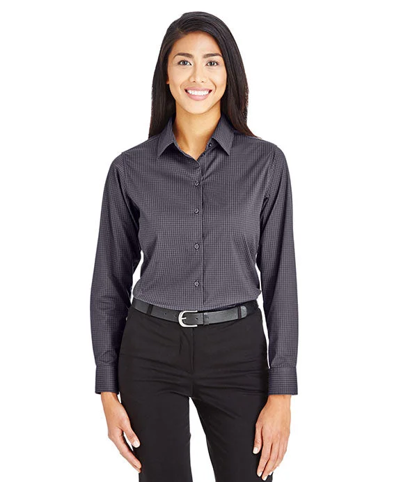 Women's cropped sweatshirt with a slogan graphic for a fun and expressive lookDG535W - Devon & Jones CrownLux Performance™ Ladies Tonal Mini Check Shirt | Carbon Women's cropped sweatshirt with a slogan graphic for a fun and expressive lookDG535W - Devon & Jones CrownLux Performance™ Ladies Tonal Mini Check Shirt | Carbon