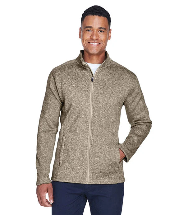 Women's tie - front hoodie in a lightweight fabric for summer layeringDG793 - Devon & Jones Mens Bristol Full-Zip Sweater Fleece Jacket | Khaki Heather Women's tie - front hoodie in a lightweight fabric for summer layeringDG793 - Devon & Jones Mens Bristol Full-Zip Sweater Fleece Jacket | Khaki Heather