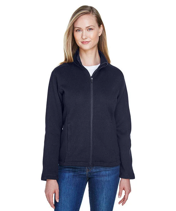 Women's cropped sweatshirt with a slogan graphic for a fun and expressive lookDG793W - Devon & Jones Ladies Bristol Full-Zip Sweater Fleece Jacket | Navy Women's cropped sweatshirt with a slogan graphic for a fun and expressive lookDG793W - Devon & Jones Ladies Bristol Full-Zip Sweater Fleece Jacket | Navy