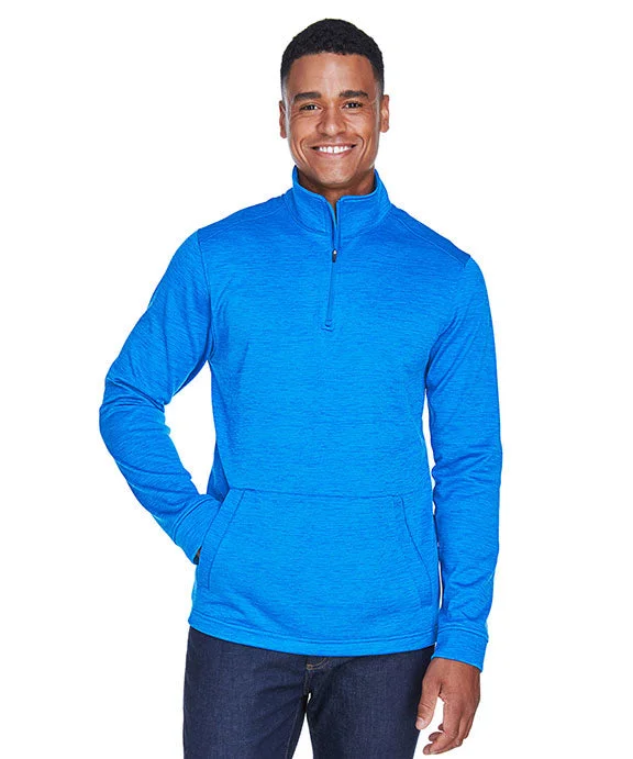 Women's sweatshirt with a mesh panel insert for breathability during workoutsDG798 - Devon & Jones Mens Newbury Mélange Fleece Quarter-Zip | French Blue Heather Women's sweatshirt with a mesh panel insert for breathability during workoutsDG798 - Devon & Jones Mens Newbury Mélange Fleece Quarter-Zip | French Blue Heather