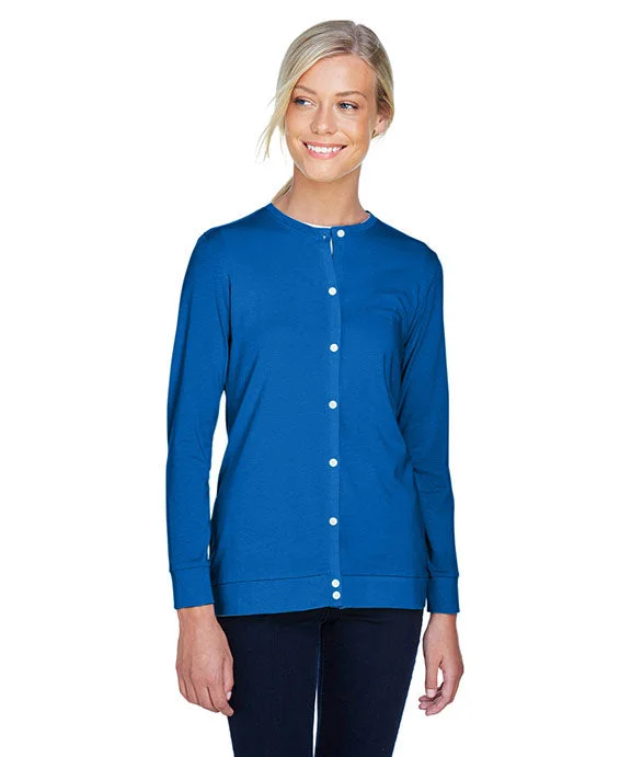 Women's hoodie with a detachable hood for customizable stylingDP181W - Devon & Jones Ladies Perfect Fit™ Ribbon Cardigan | French Blue Women's hoodie with a detachable hood for customizable stylingDP181W - Devon & Jones Ladies Perfect Fit™ Ribbon Cardigan | French Blue