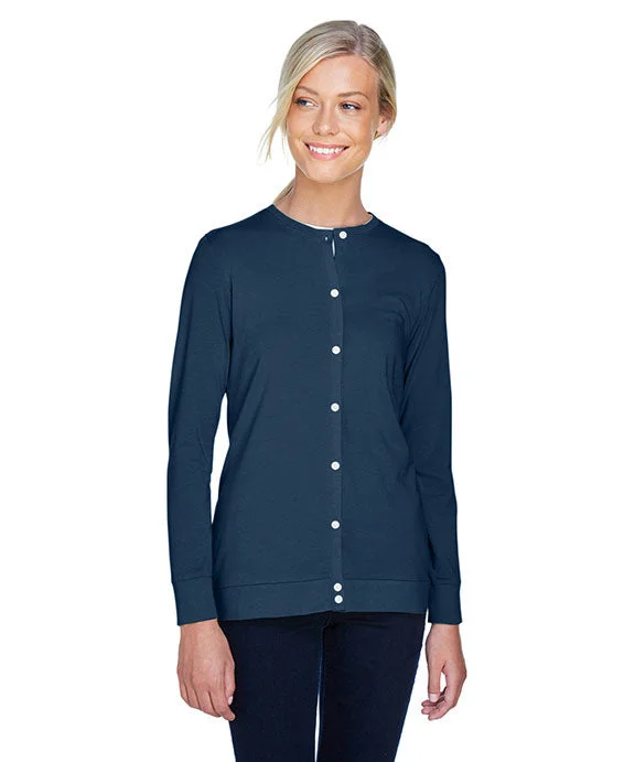 Women's zip - front sweatshirt with contrast stitching for a sporty aestheticDP181W - Devon & Jones Ladies Perfect Fit™ Ribbon Cardigan | Navy Women's zip - front sweatshirt with contrast stitching for a sporty aestheticDP181W - Devon & Jones Ladies Perfect Fit™ Ribbon Cardigan | Navy